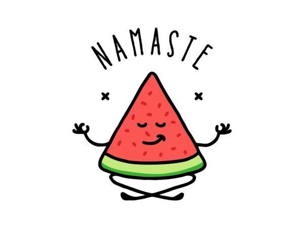 Namaste watermelon yoga T shirt vector artwork