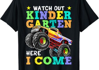 Back To School Kindergarten Here I Come For Boy Kid Truck T-Shirt