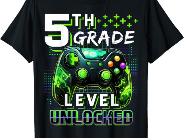 Back to school 5th grade boys gamer first day school level t-shirt