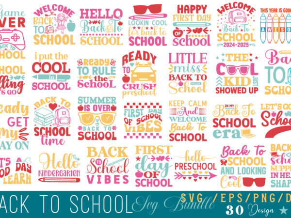 Back to school t-shirt bundle back to school svg bundle