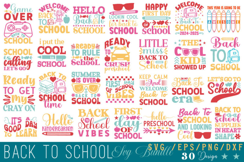 Back To School T-shirt Bundle Back To School Svg Bundle