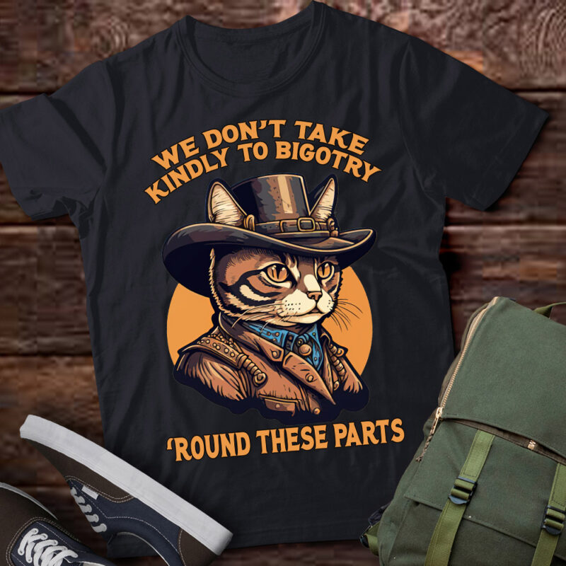 Bigotry Funny Retro Aesthetic Protest Patriotism Political Cat Cowboy lts-d