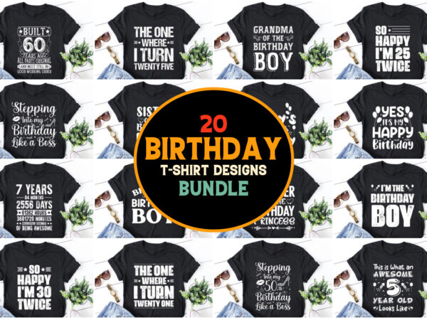 Birthday t-shirt design bundle