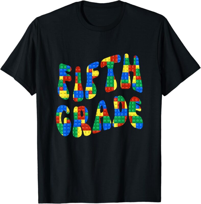 Building Bricks Fifth Grade 5 Boys Teacher Master Builder T-Shirt