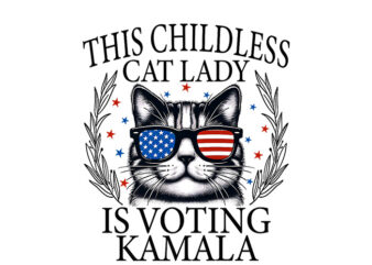 The childless cat lady is voting kamala png, kamala harris 2024 png