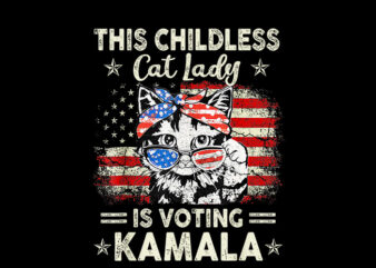 This childless cat lady is voting kamala png, kamala harris 2024 png