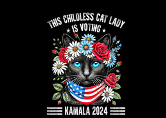 This childless cat lady is voting kamala png, kamala harris png