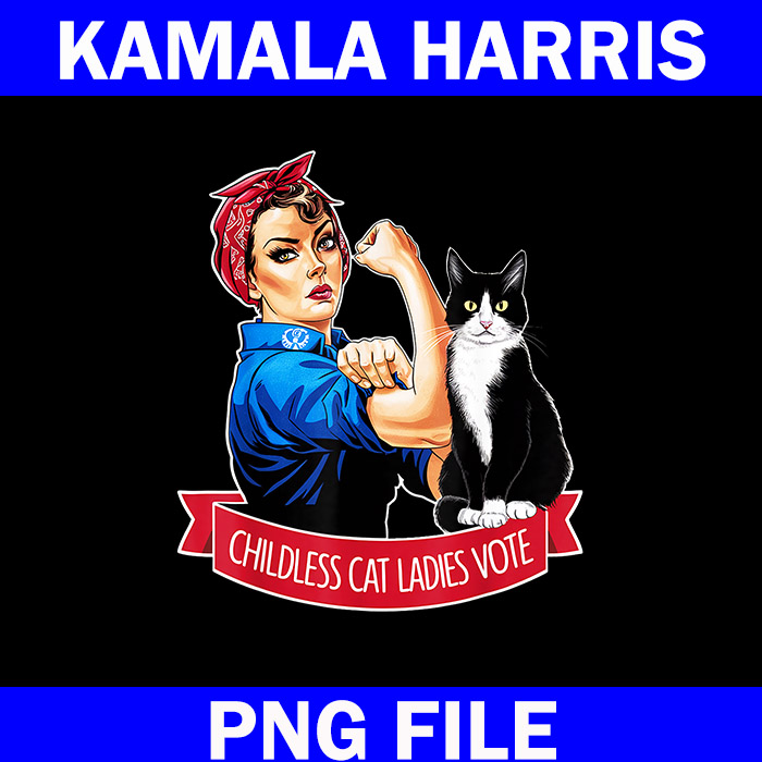 This Childless Cat Lady is Voting Kamala PNG, Kamala Harris PNG