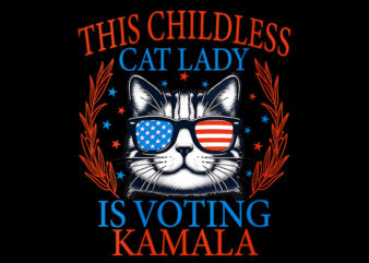 This childless cat lady is voting kamala png, kamala harris png
