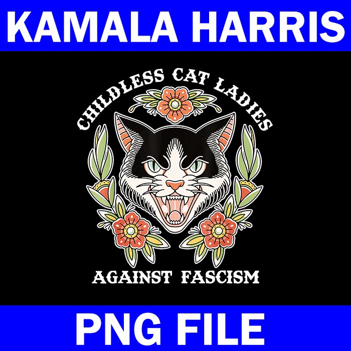 Bundle Kamara Harris 2024 PNG, This Childless Cat Lady Is Voting Kamala PNG