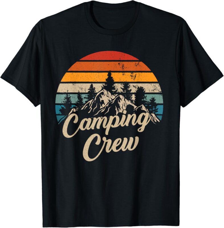 Camping Crew Family Friends Girls Kids Toddler Youth Women T-Shirt