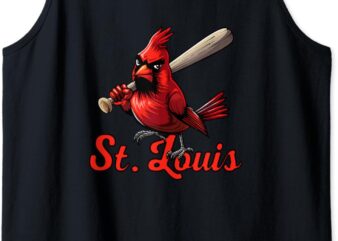 Cardinal Swing St Louis Retro Baseball Vintage Sports Fan Tank Top