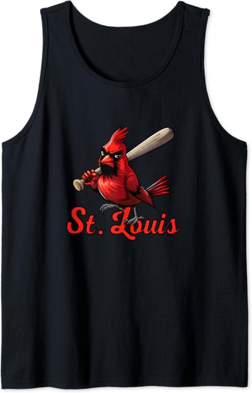 Cardinal Swing St Louis Retro Baseball Vintage Sports Fan Tank Top