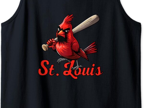 Cardinal swing st louis retro baseball vintage sports fan tank top t shirt vector file