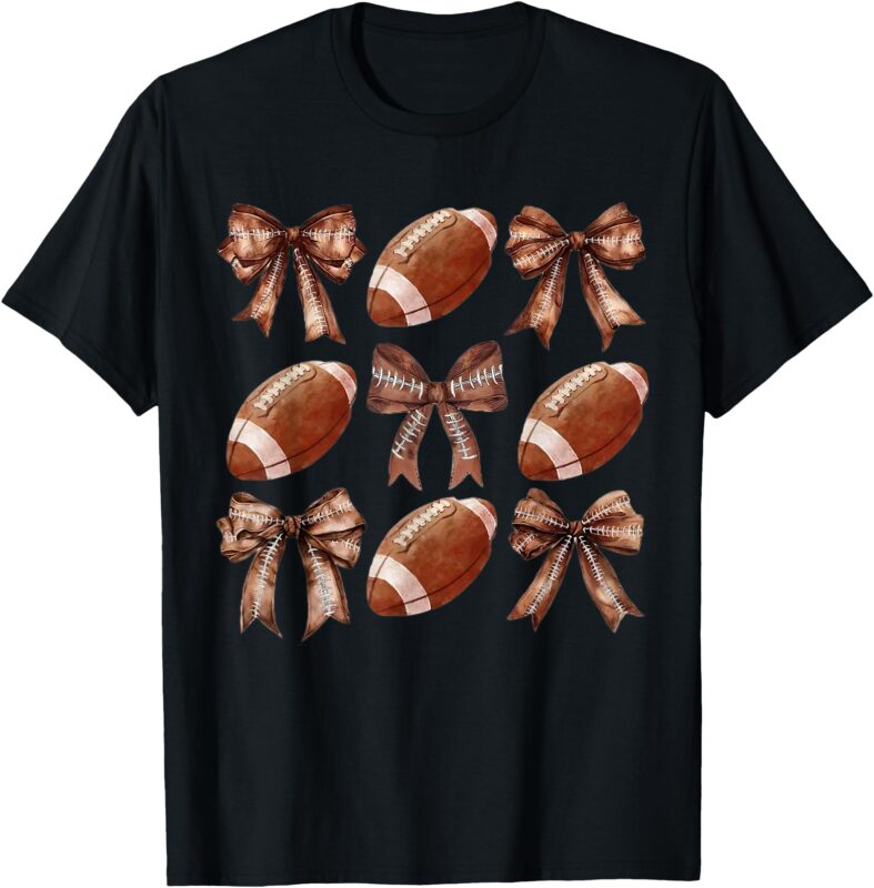 Cheer Coquette Football Bow Football For Women Girls Kids T-Shirt