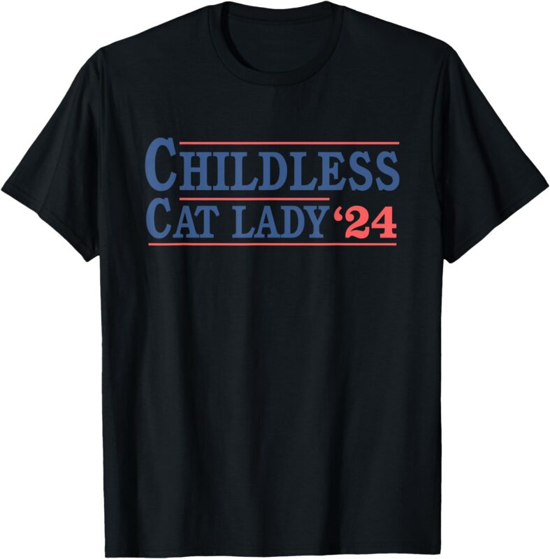 Childless Cat Lady Voting Election 2024 USA T-Shirt