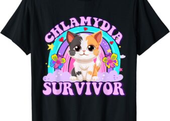Chlamydia Survivor Cat Meme Funny Shirts for Men Adult Humor T-Shirt