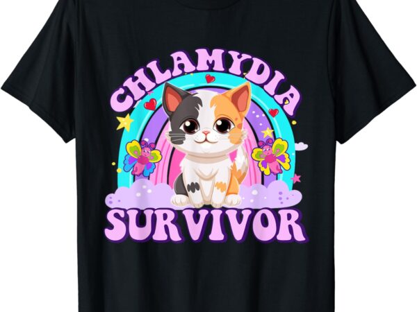 Chlamydia survivor cat meme funny shirts for men adult humor t-shirt