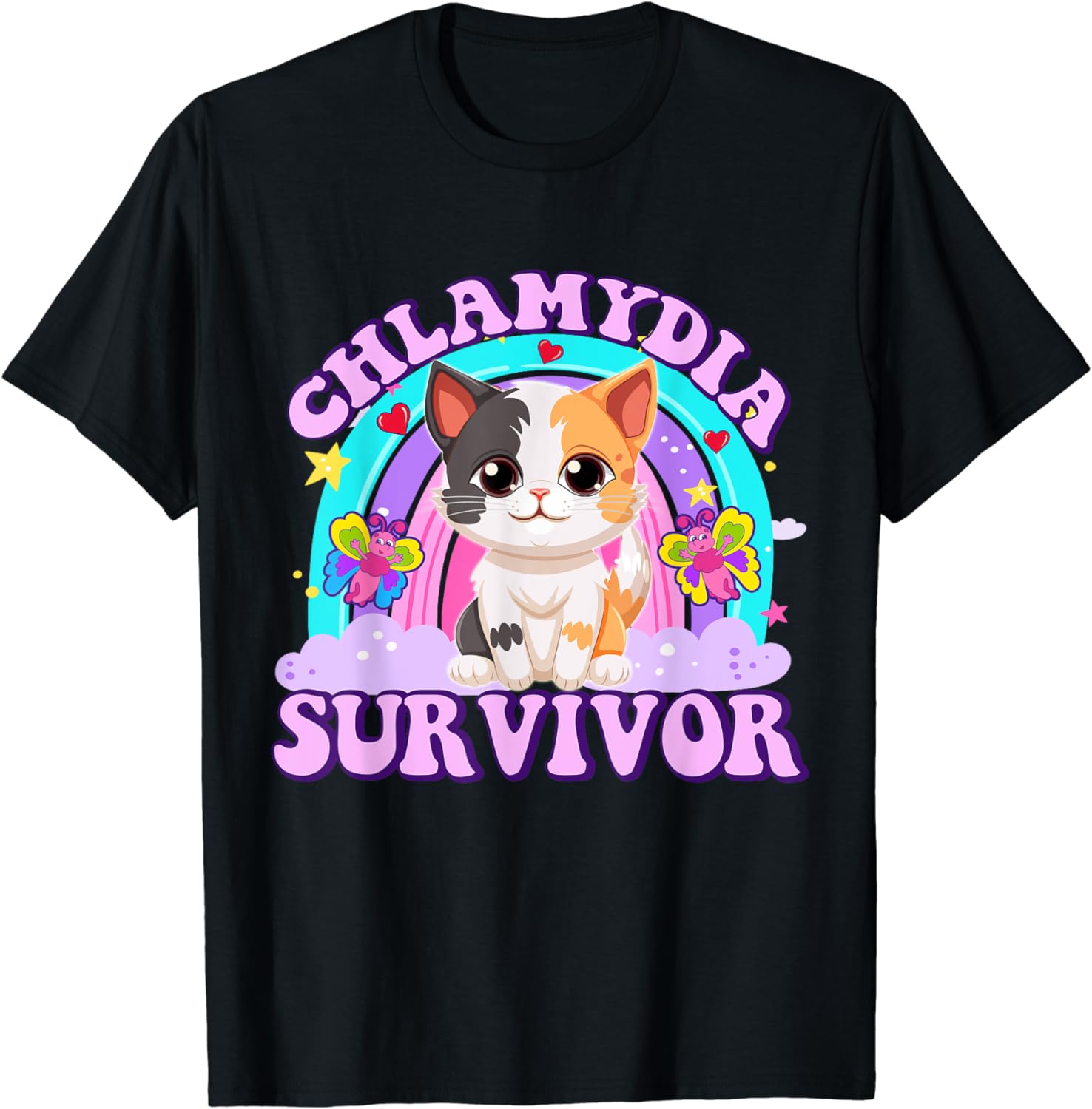 Chlamydia Survivor Cat Meme Funny Shirts for Men Adult Humor T-Shirt ...