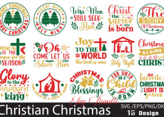 Christian Christmas T-shirt Bundle Christian Christmas SVG Bundle