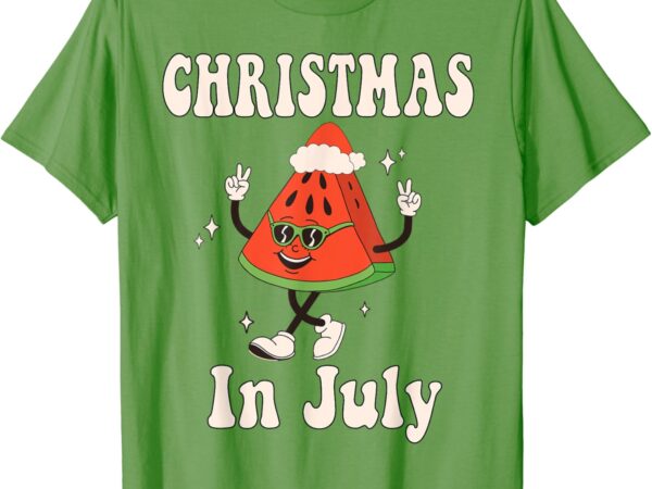 Christmas in july retro watermelon kids boys toddler women t-shirt