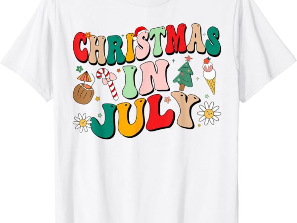 Christmas in july shirts groovy xmas summer men women kids t-shirt