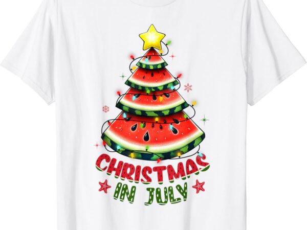 Christmas in july shirts women men kids watermelon xmas tree t-shirt