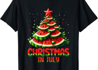 Christmas In July Watermelon Tree Summer Mens Womens Kids T-Shirt