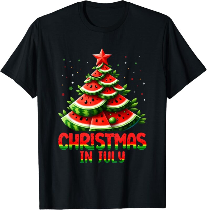 Christmas In July Watermelon Tree Summer Mens Womens Kids T-Shirt