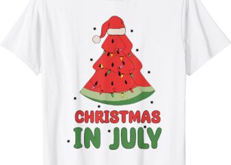 Christmas In July Watermelon Xmas Tree Summer Men Women Kids T-Shirt