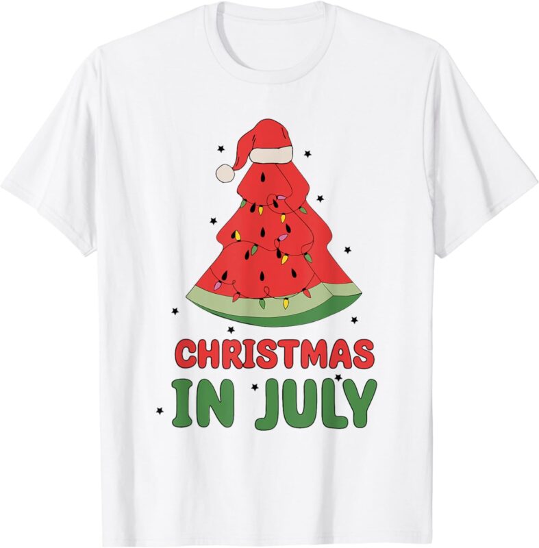 Christmas In July Watermelon Xmas Tree Summer Men Women Kids T-Shirt