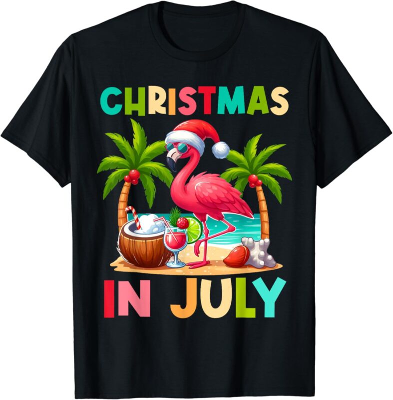 Christmas in July Shirt Women Girls Kids Beach Summer T-Shirt