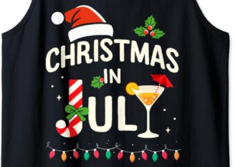 Christmas in july with candy cane for summer beach xmas Tank Top t shirt vector file