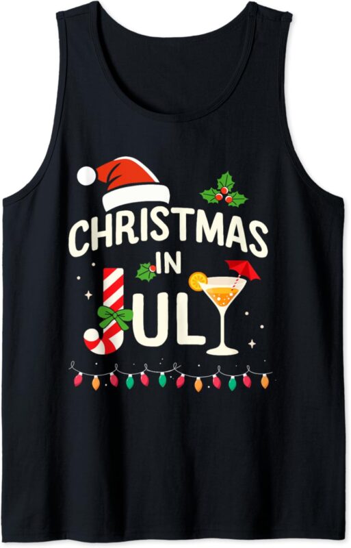 Christmas in july with candy cane for summer beach xmas Tank Top