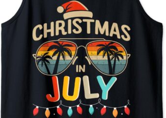 Christmas in july with vintage sunglasses for summer xmas Tank Top