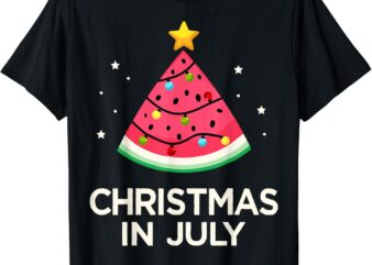 Christmas in july with watermelon tree for summer xmas T-Shirt