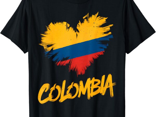 Colombia Heart Flag T-Shirt - Buy t-shirt designs