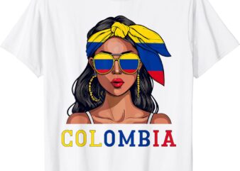 Colombianas Souvenirs Products Woman Flag Roots Colombia T-Shirt