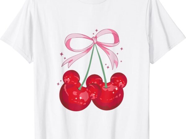 Coquette cherry mouse ears, bow princess theme park t-shirt