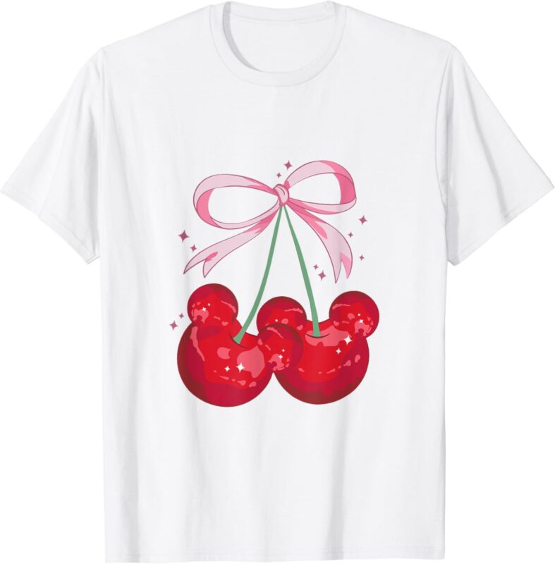 Coquette Cherry Mouse Ears, Bow Princess Theme Park T-Shirt