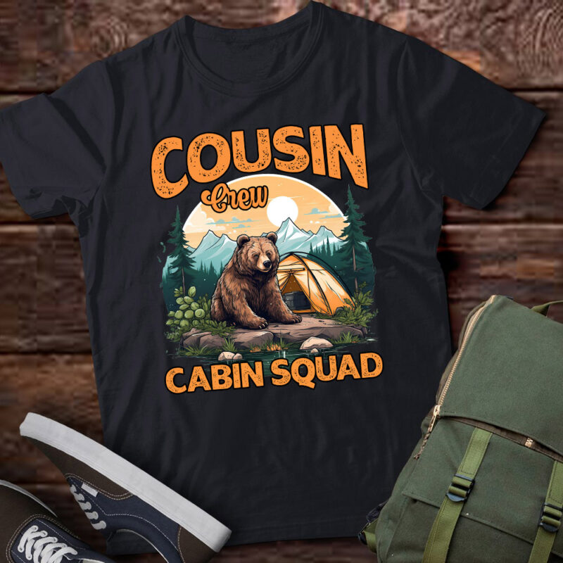 Cousin Crew Hiking Cabin Squad 2024 Bear Camping Mountain lts-d