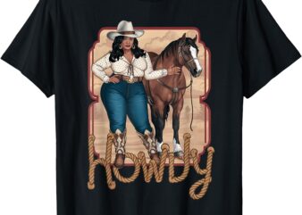 Cowgirl Black Cowgirl Queen African American T-Shirt