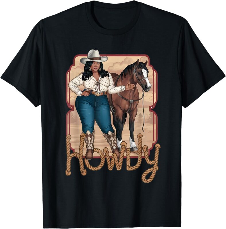 Cowgirl Black Cowgirl Queen African American T-Shirt