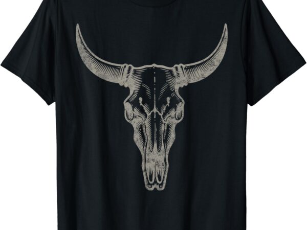 Cowgirl cowboy vintage women men western cow skull graphic t-shirt