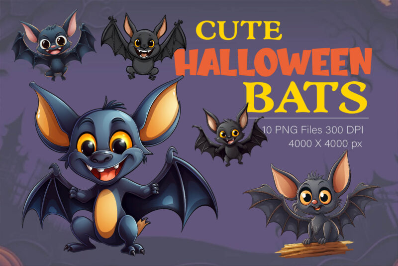 Cute Halloween bats. TShirt Sticker