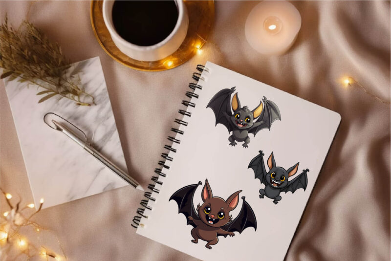 Cute Halloween bats. TShirt Sticker