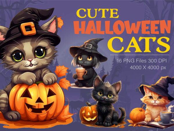 Cute halloween cats. tshirt sticker.