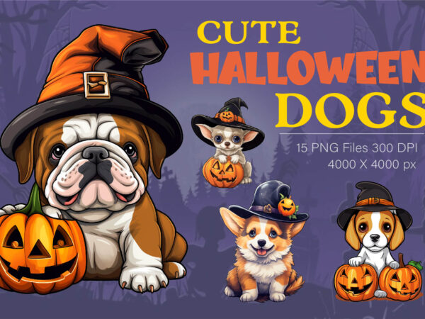 Cute halloween dogs. tshirt sticker.