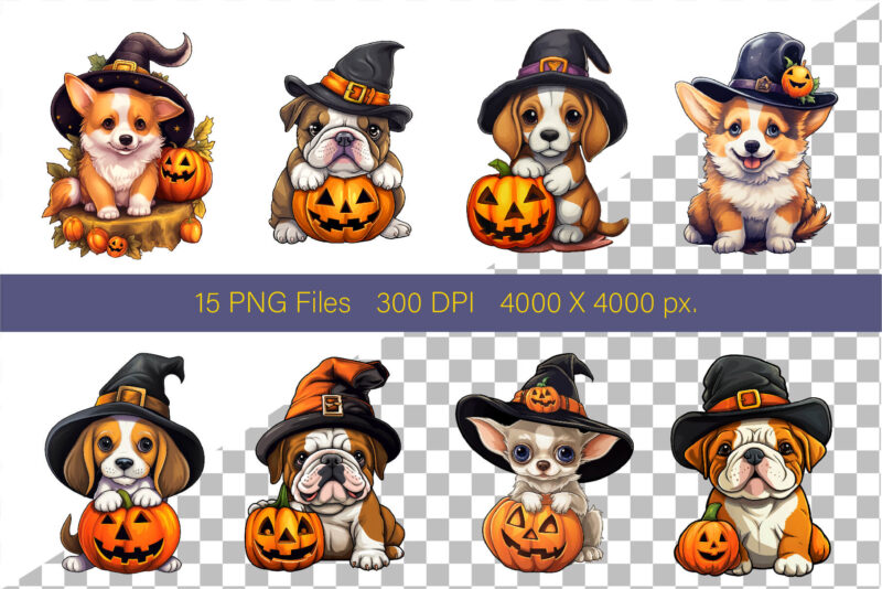 Cute Halloween dogs. TShirt Sticker.