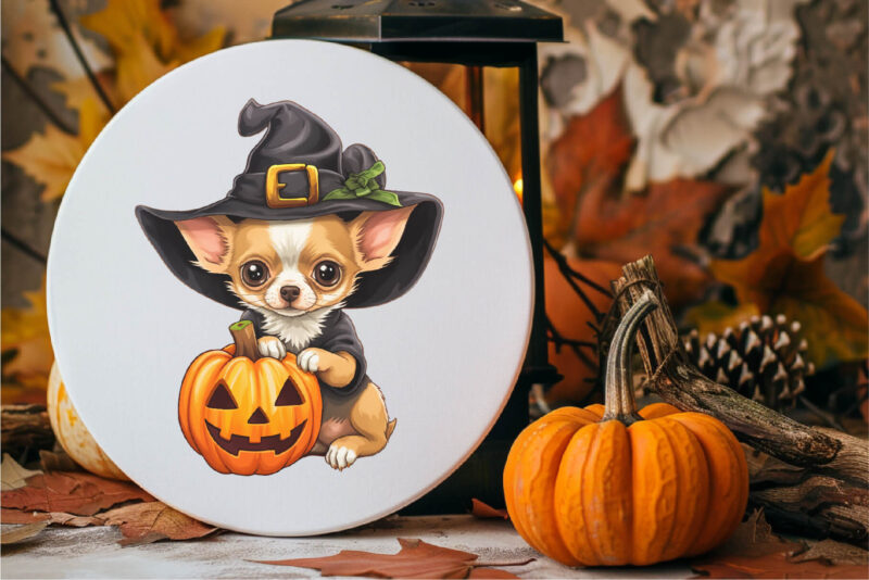 Cute Halloween dogs. TShirt Sticker.